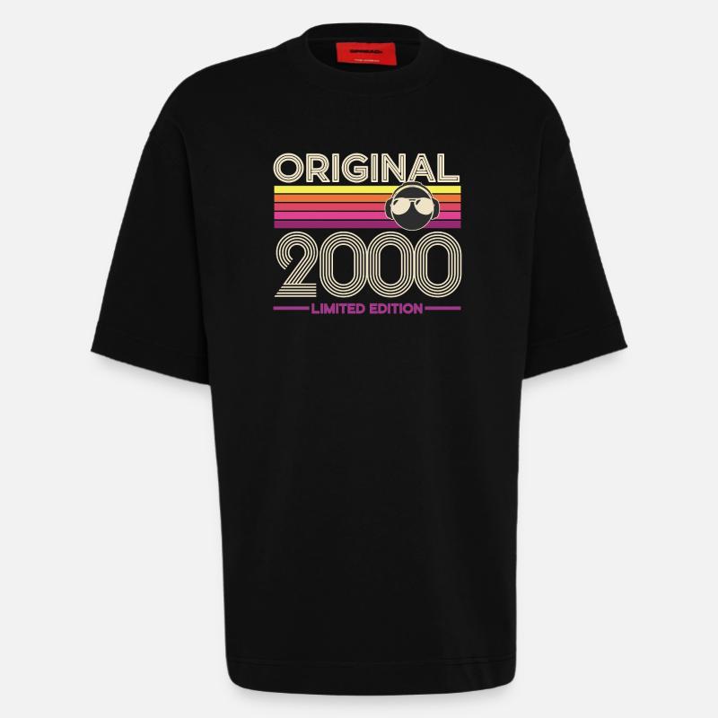 Original 2000 Édition Limitée - T-shirt bio épais oversize fabriqué en UE - SOLID BLACK