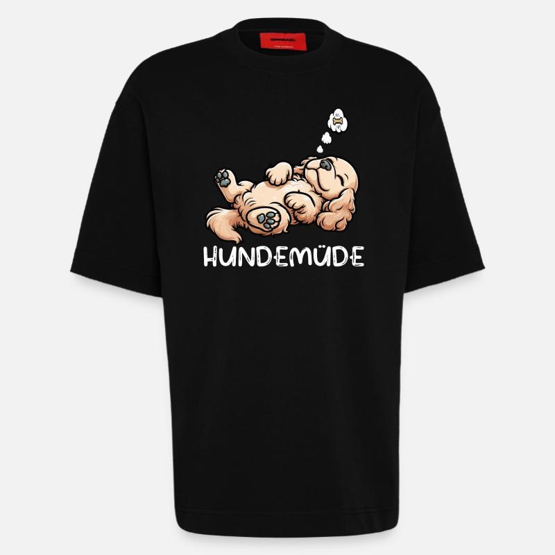 Hundemüde Cocker Spaniel Cockerhund Cockerbesitzer - Heavyweight T-Shirt - made by SPREAD - SOLID BLACK