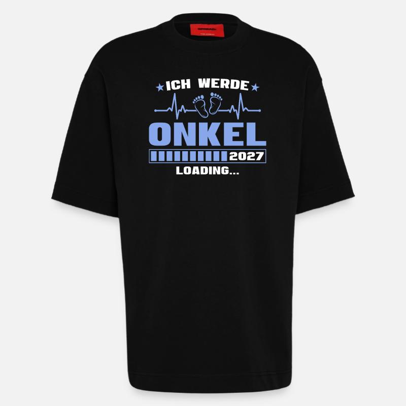 Ich werde Onkel 2027 – Werdender Onkel - Heavyweight T-Shirt - made by SPREAD  - SOLID BLACK