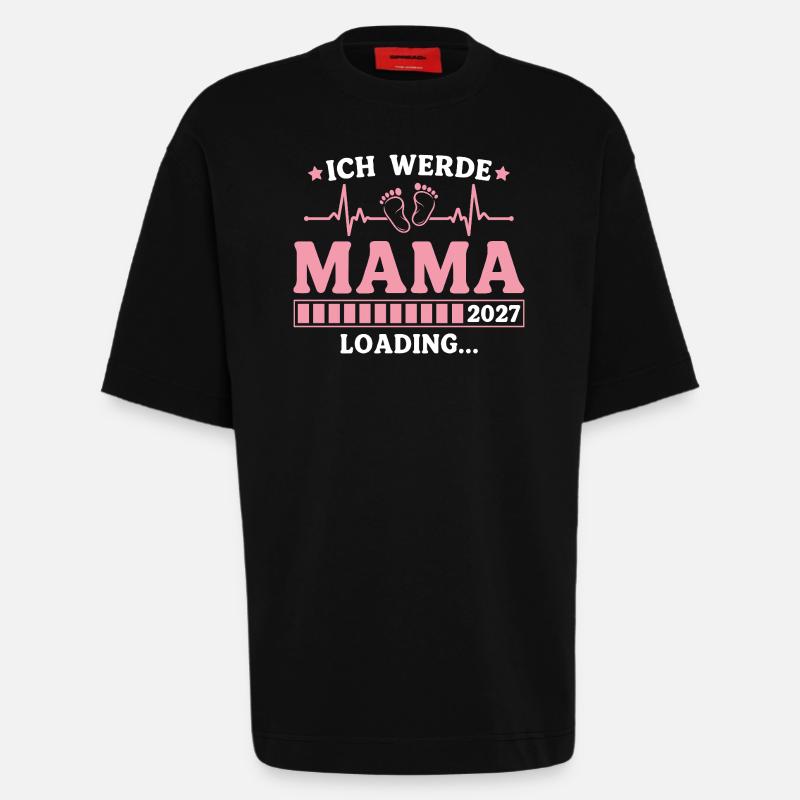 Ich werde Mama 2027 – Werdende Mutter - Heavyweight T-Shirt - made by SPREAD  - SOLID BLACK
