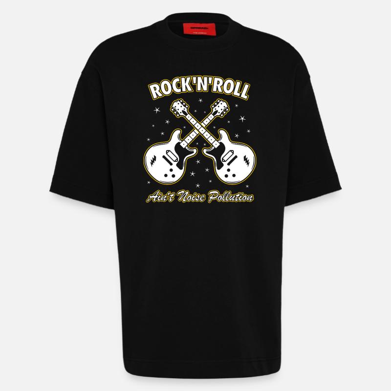 Rock 'n' Roll ist keine Lärmbelastung - Heavyweight T-Shirt - made by SPREAD - SOLID BLACK