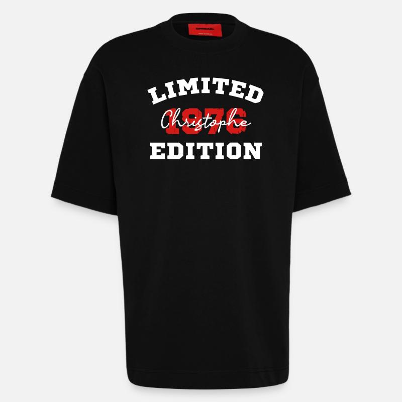 Edition Limitee 1076 Christophe - T-shirt bio épais oversize fabriqué en UE - SOLID BLACK