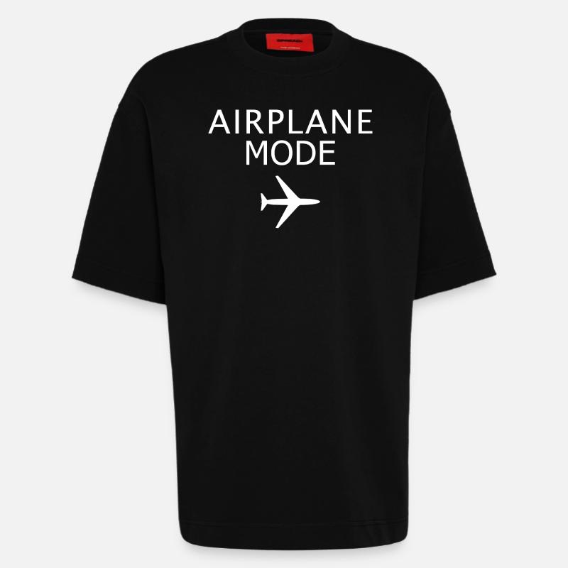 Flugzeugmodus aktivierter Flugmodus Luftfahrtkunst - Heavyweight T-Shirt - made by SPREAD  - SOLID BLACK