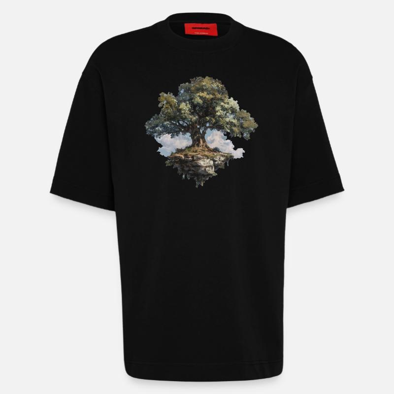 Tree - Heavyweight T-Shirt - made by SPREAD  - SOLID BLACK
