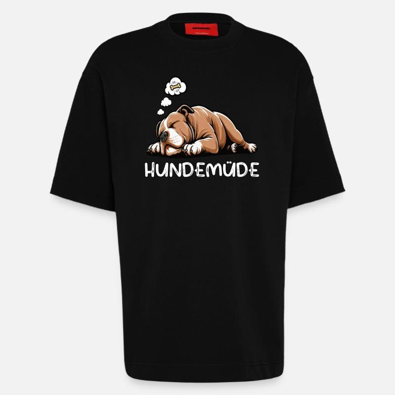 Hundemüde American Bully Bully Pit Bullybesitzer - Heavyweight T-Shirt - made by SPREAD  - SOLID BLACK