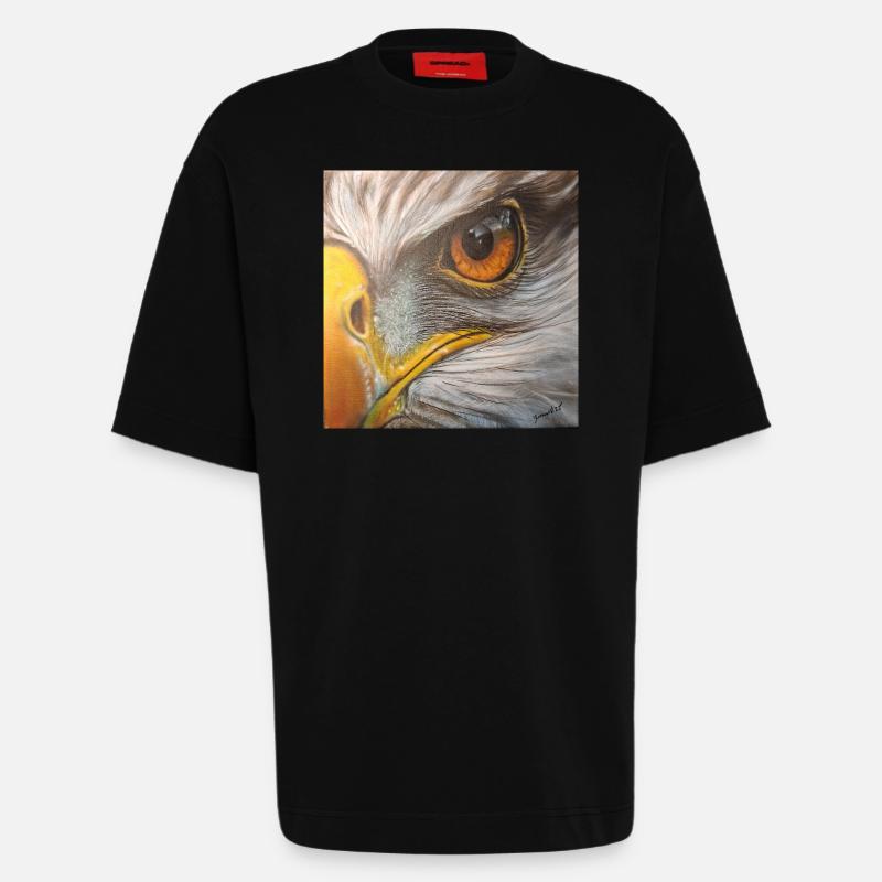 Œil d’aigle - T-shirt bio épais oversize fabriqué en UE - SOLID BLACK