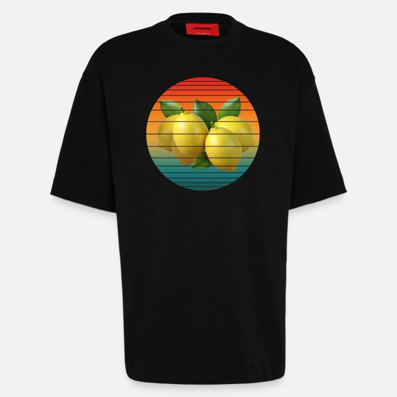 lemon fruit - Heavyweight T-Shirt - made by SPREAD  - SOLID BLACK
