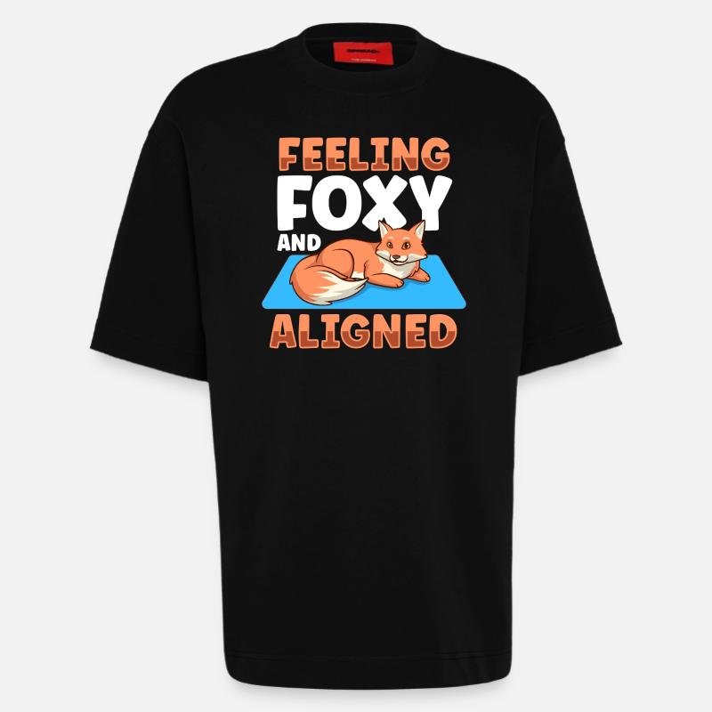 Chakra Alignment - Fox - Heavyweight T-Shirt - made by SPREAD  - SOLID BLACK