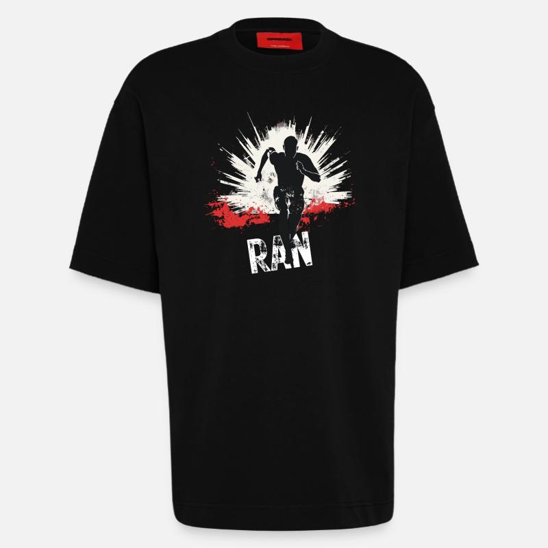 Running Jogging Runner Sprint Design - Heavyweight T-Shirt - made by SPREAD  - SOLID BLACK