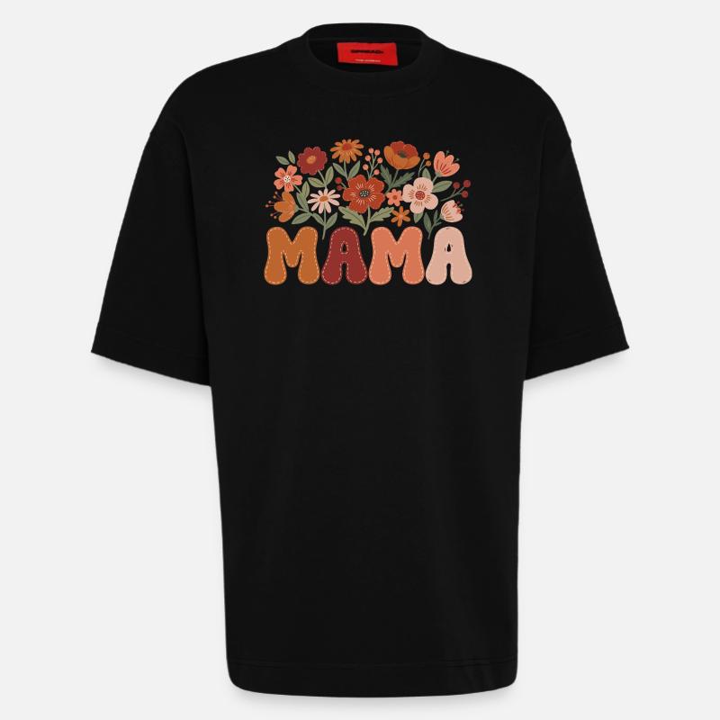 Mama - T-shirt bio épais oversize fabriqué en UE - SOLID BLACK