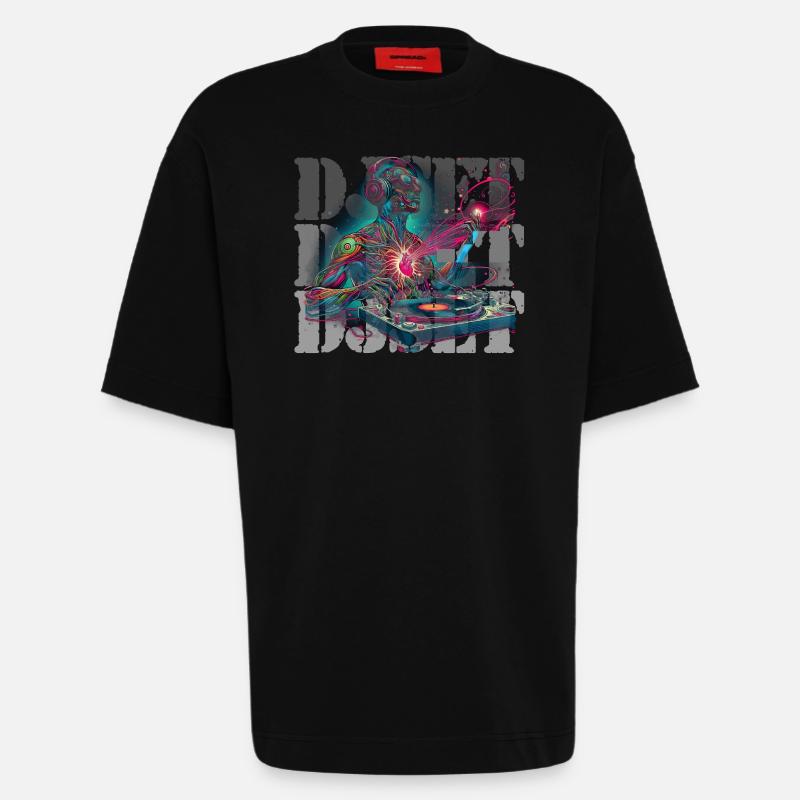 DJ Set - Heavyweight T-Shirt - made by SPREAD  - SOLID BLACK