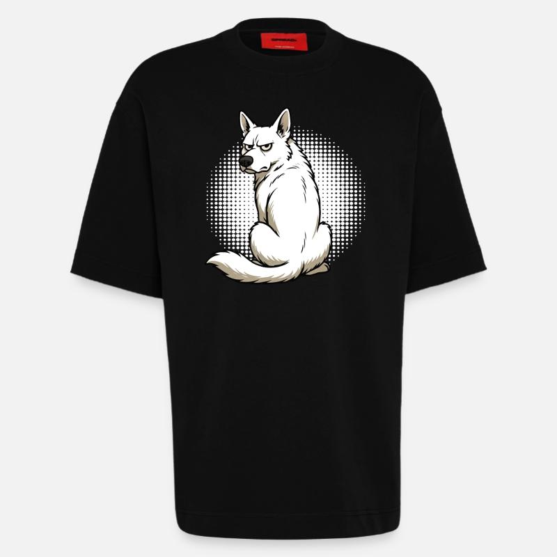 Weißer Schäferhund Schäferhund Schäferhunde - Heavyweight T-Shirt - made by SPREAD - SOLID BLACK