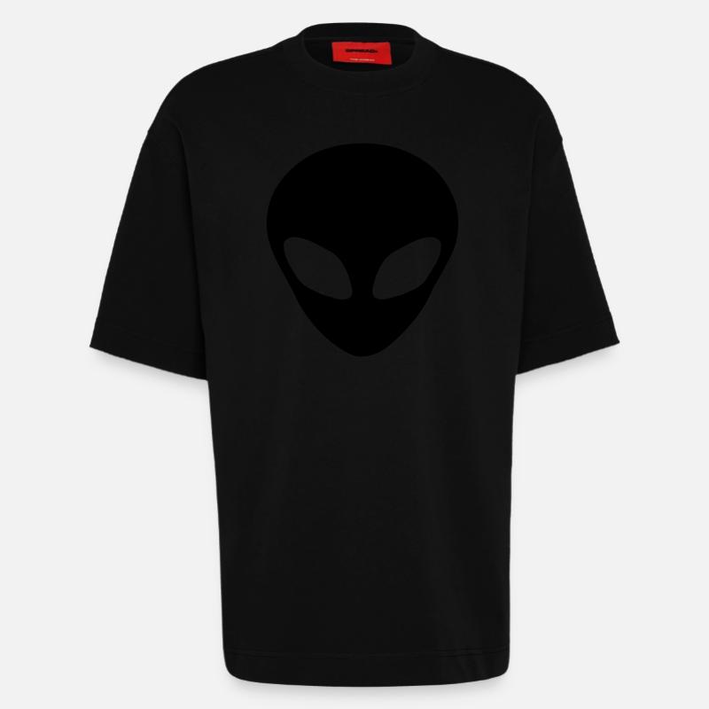 Alien Kopf - Heavyweight T-Shirt - made by SPREAD  - SOLID BLACK