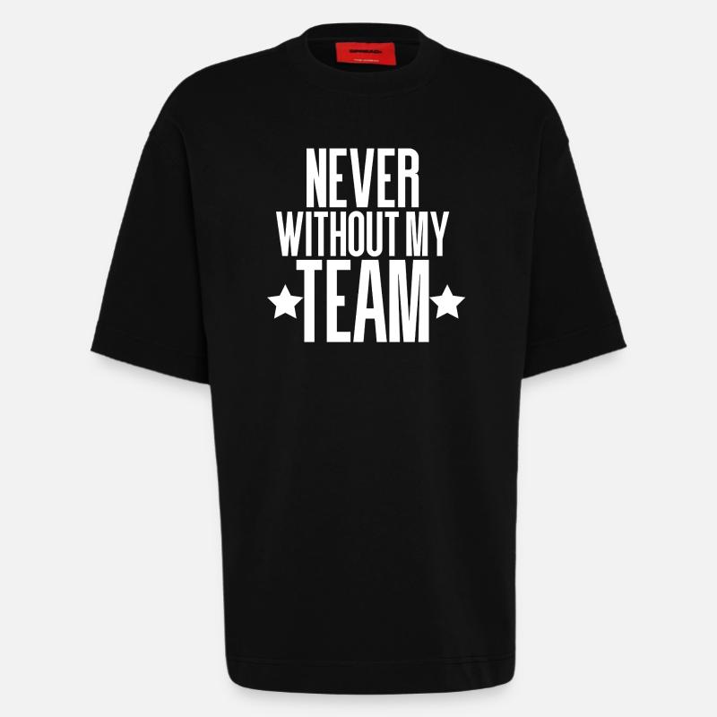 NEVER WITHOUT MY TEAM - Heavyweight T-Shirt - made by SPREAD - SOLID BLACK