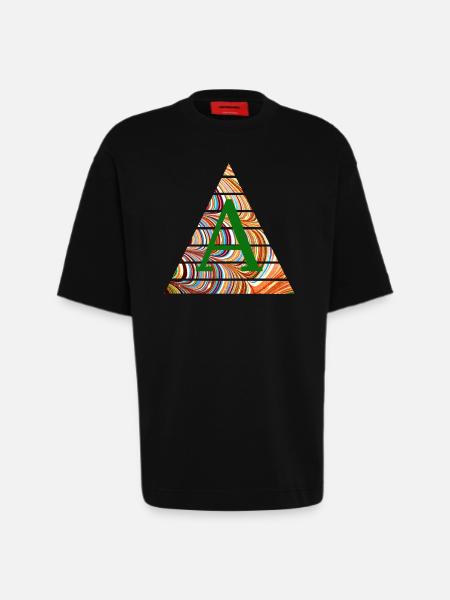 triangle e 56 a - Heavyweight T-Shirt - made by SPREAD  - SOLID BLACK