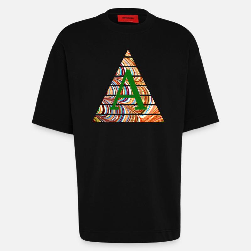 triangle e 56 a - T-shirt bio épais oversize fabriqué en UE - SOLID BLACK