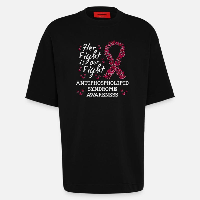 Antiphospholipid Syndrom Bewusstsein - Heavyweight T-Shirt - made by SPREAD  - SOLID BLACK