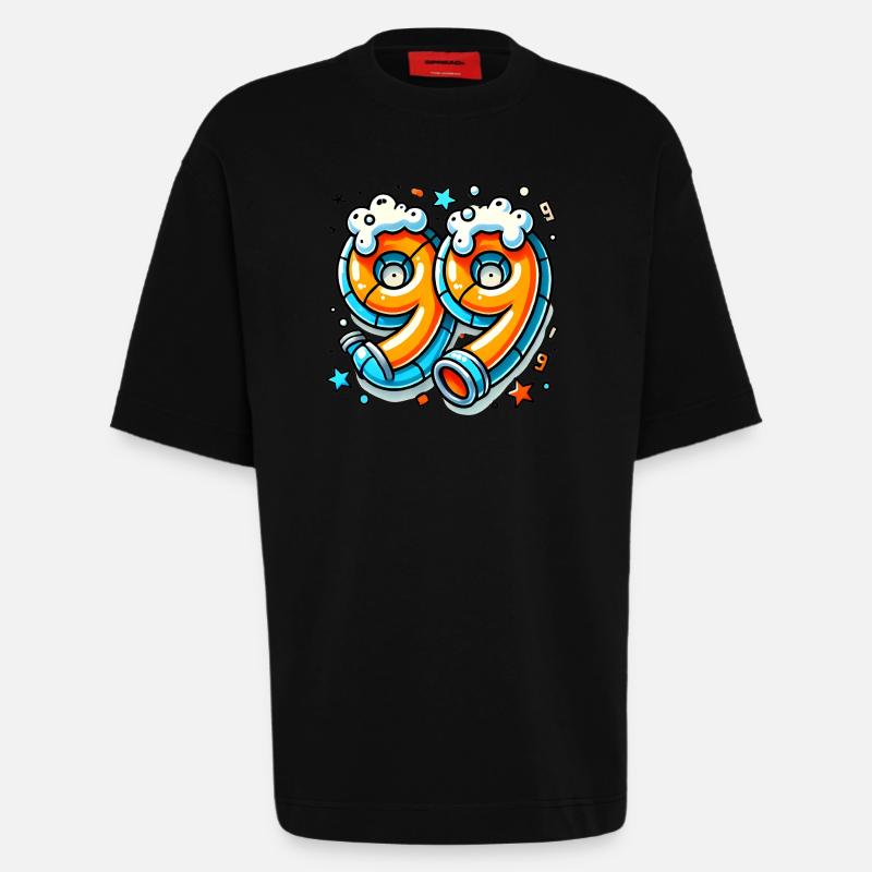 99 Probleme Graffiti Bier Design - Heavyweight T-Shirt - made by SPREAD  - SOLID BLACK