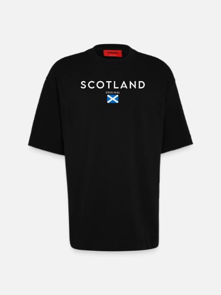 Drapeau de l’Ecosse, fierté écossaise - T-shirt bio épais oversize fabriqué en UE - SOLID BLACK