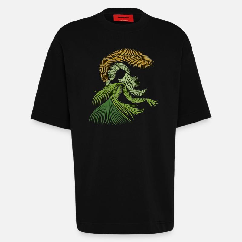 Palmen-Mädchen - Heavyweight T-Shirt - made by SPREAD - SOLID BLACK