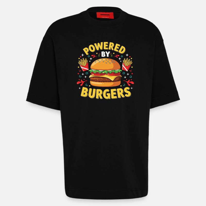 Hamburger Burger - Heavyweight T-Shirt - made by SPREAD  - SOLID BLACK
