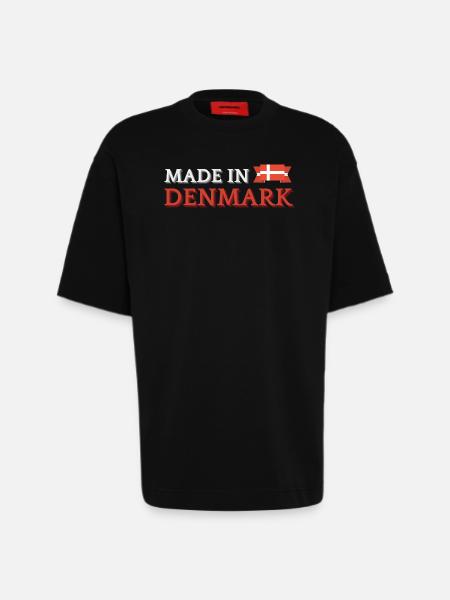 Made in Denmark, Danish pride - Heavyweight T-Shirt - made by SPREAD  - SOLID BLACK
