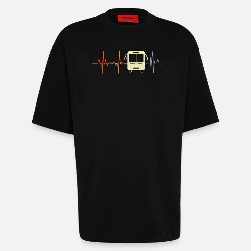 Bus Herzfrequenz - Heavyweight T-Shirt - made by SPREAD  - SOLID BLACK