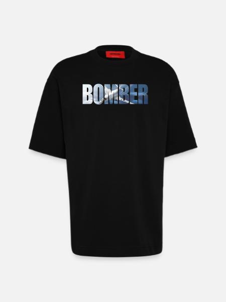 Bomber Tu-160 - Heavyweight T-Shirt - made by SPREAD  - SOLID BLACK