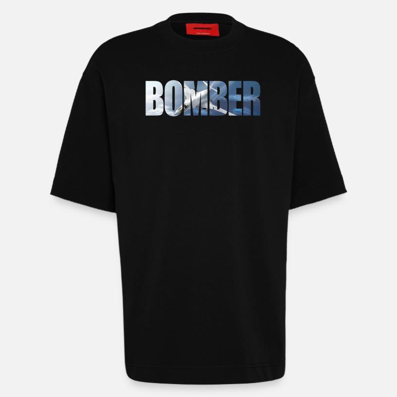 Bomber Tu-160 - Heavyweight T-Shirt - made by SPREAD  - SOLID BLACK