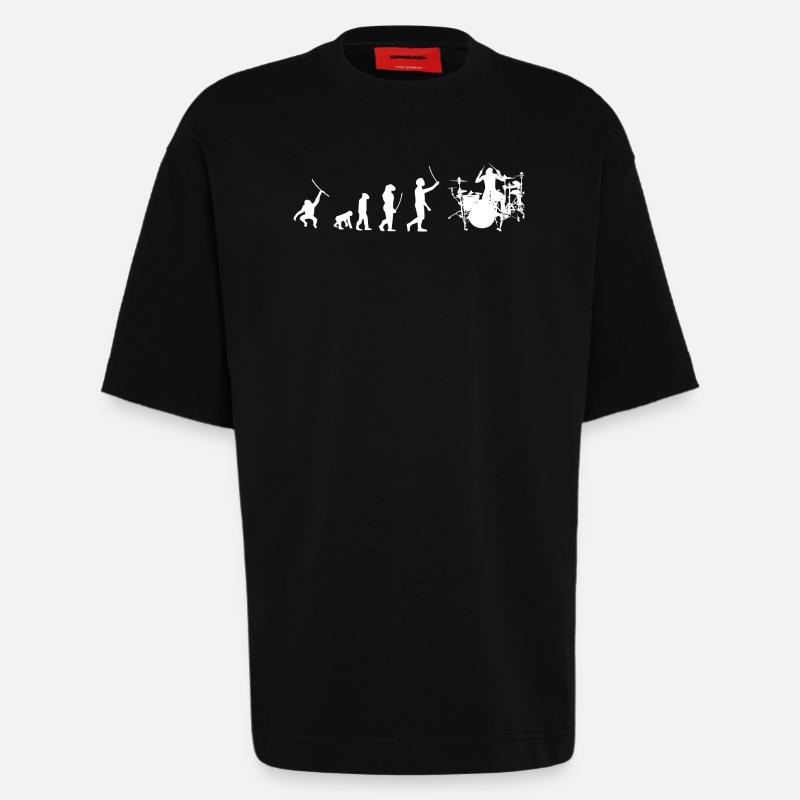 Evolution drummer - Heavyweight T-Shirt - made by SPREAD  - SOLID BLACK