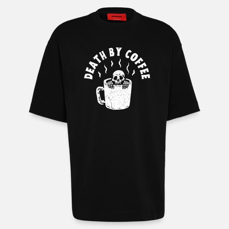Tod durch Kaffee - Heavyweight T-Shirt - made by SPREAD  - SOLID BLACK