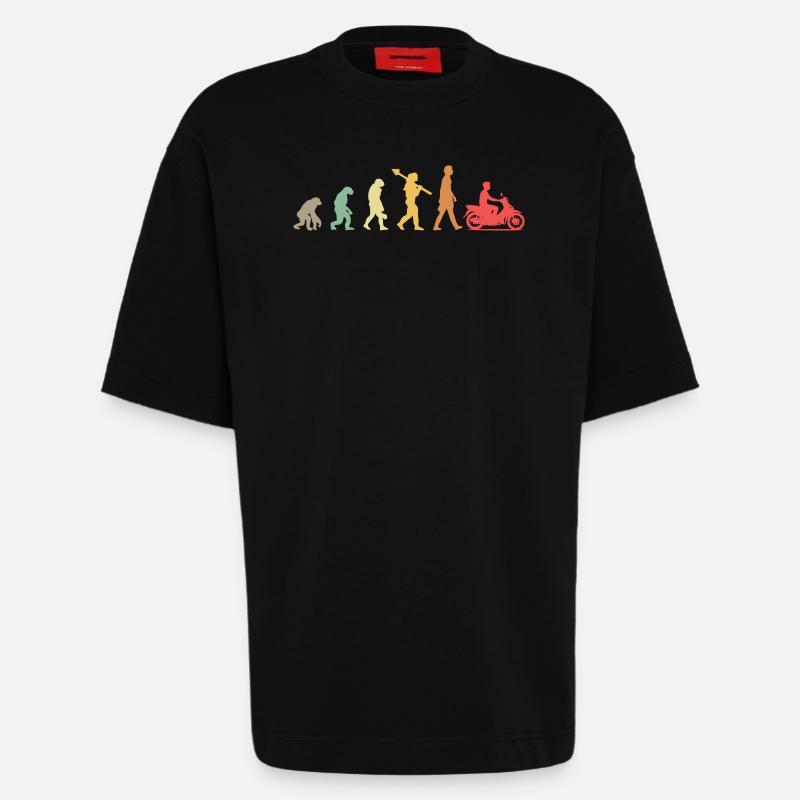 Evolution Moped Moped Driver - Heavyweight T-Shirt - made by SPREAD  - SOLID BLACK