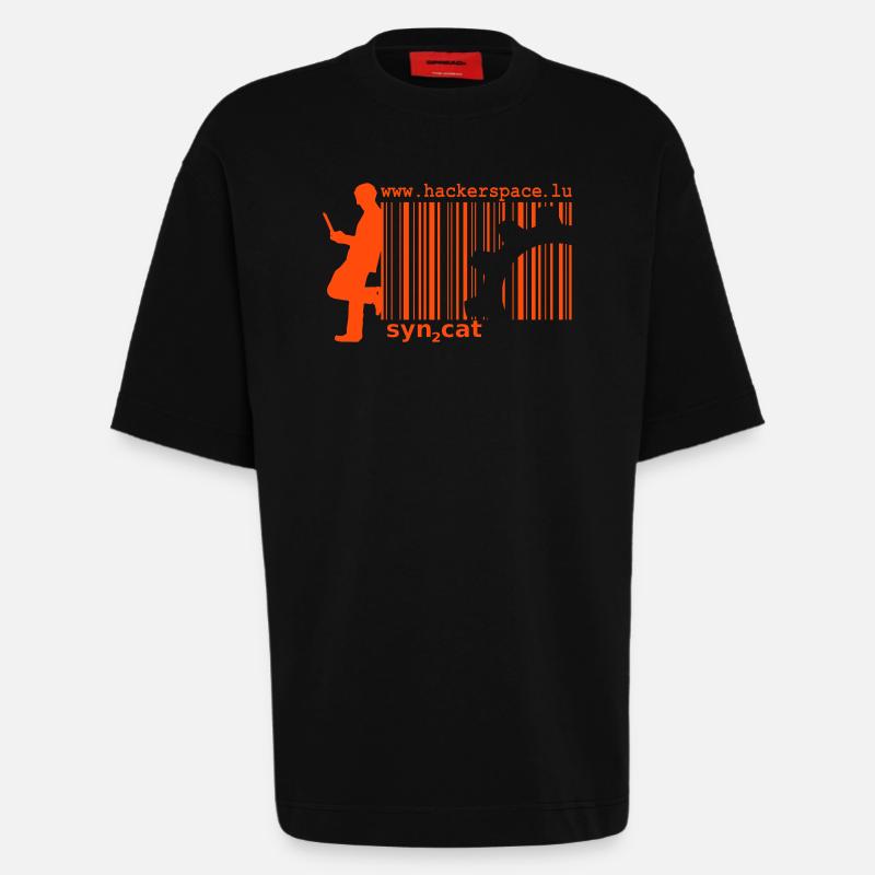 syn2cat hackerspace - Heavyweight T-Shirt - made by SPREAD  - SOLID BLACK