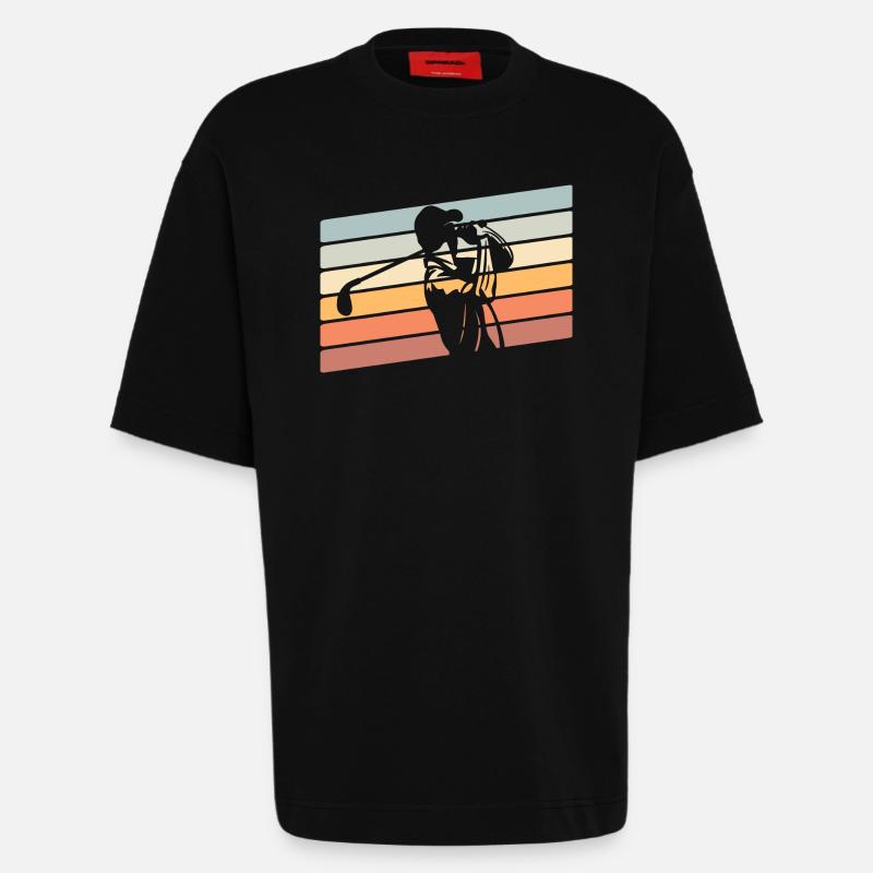 Golfeurs de golf - T-shirt bio épais oversize fabriqué en UE - SOLID BLACK