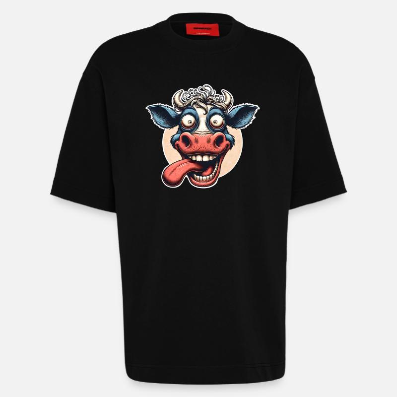 Kuh Crazy - Heavyweight T-Shirt - made by SPREAD  - SOLID BLACK
