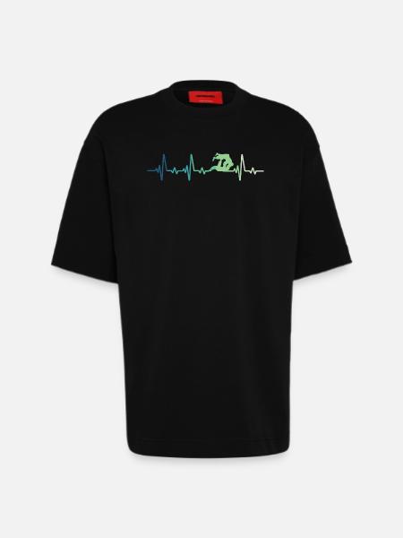 Jiu Jitsu Heartbeat Jiu-Jitsu - Heavyweight T-Shirt - made by SPREAD - SOLID BLACK