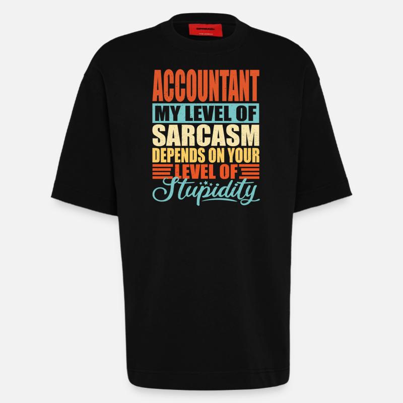 Sarcasme comptable Drôle de comptable - T-shirt bio épais oversize fabriqué en UE - SOLID BLACK