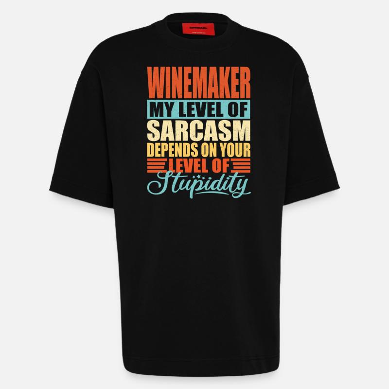 Winemaker sarcasm Funny winemaker - Heavyweight T-Shirt - made by SPREAD  - SOLID BLACK