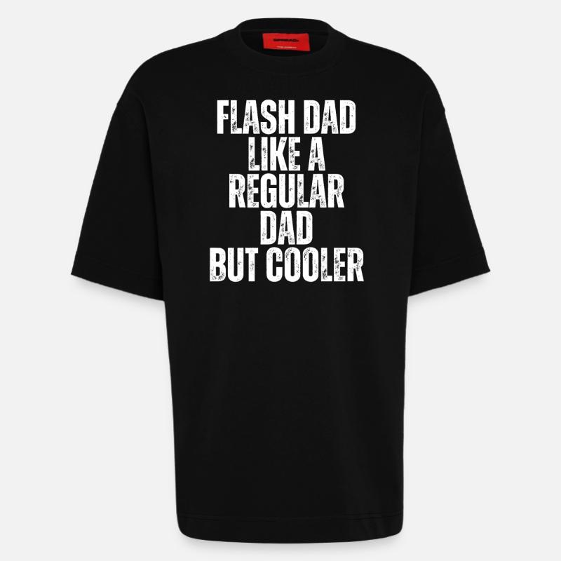 Bloc Flash Papa Boulderer - T-shirt bio épais oversize fabriqué en UE - SOLID BLACK