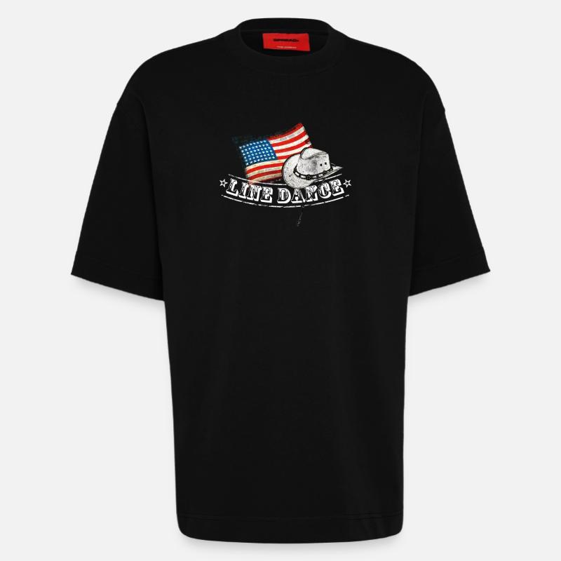 linedance - Heavyweight T-Shirt - made by SPREAD  - SOLID BLACK