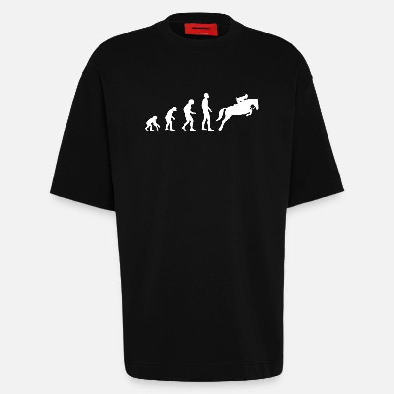 Evolution Saut d'obstacles - T-shirt bio épais oversize fabriqué en UE - SOLID BLACK