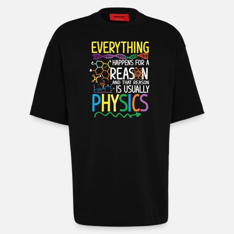 Reason is usually Physics - T-shirt bio épais oversize fabriqué en UE - SOLID BLACK