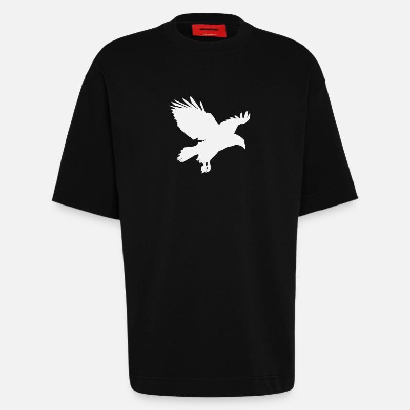 Adler Eagle - Heavyweight T-Shirt - made by SPREAD  - SOLID BLACK