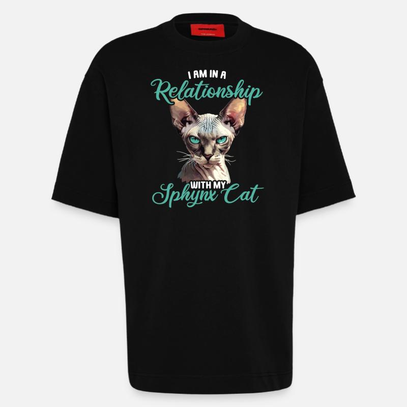 Sphynx Kätzchen Sphynx Katze - Heavyweight T-Shirt - made by SPREAD  - SOLID BLACK