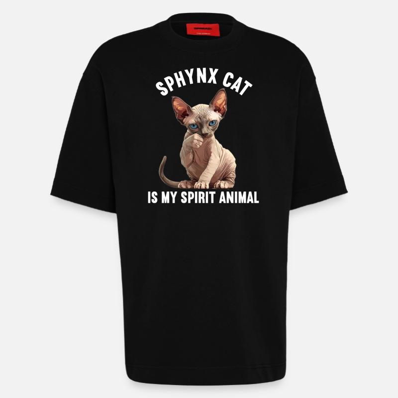 Sphynx Kätzchen Sphynx Katze - Heavyweight T-Shirt - made by SPREAD  - SOLID BLACK