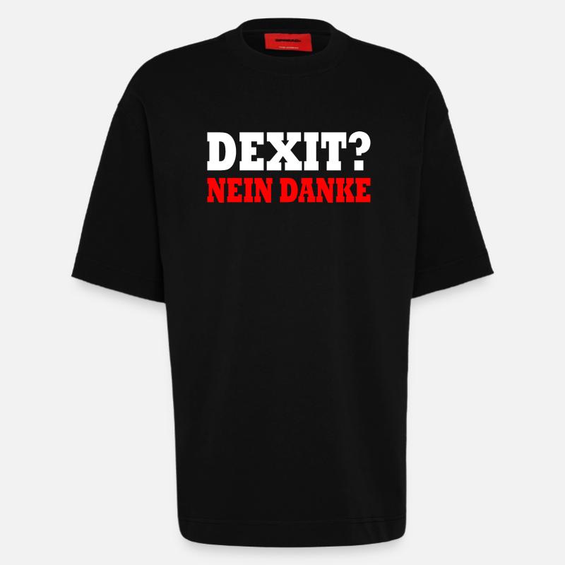 Dexit non merci - T-shirt bio épais oversize fabriqué en UE - SOLID BLACK