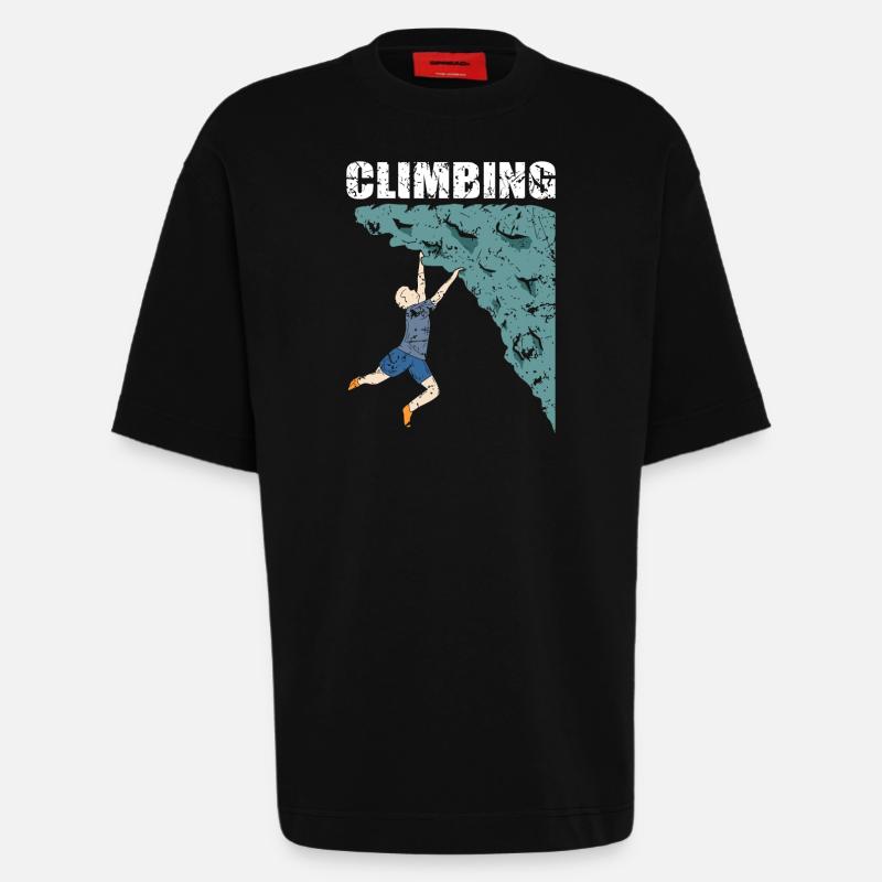 Klettern Climbing Kletterer Climber - Heavyweight T-Shirt - made by SPREAD  - SOLID BLACK