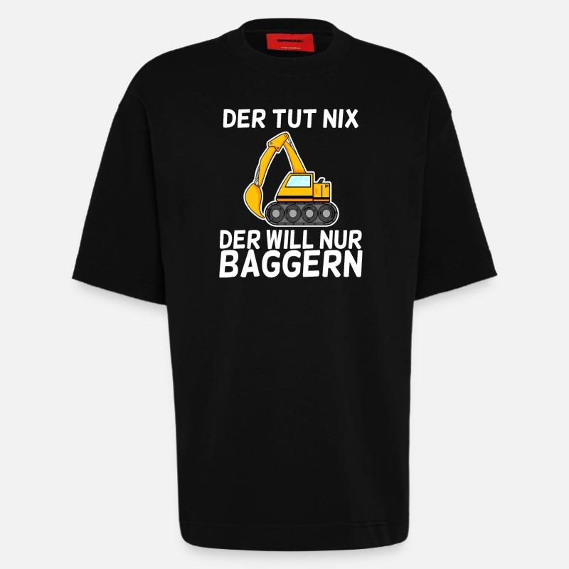 Bagger Baggerfahrer - Heavyweight T-Shirt - made by SPREAD  - SOLID BLACK