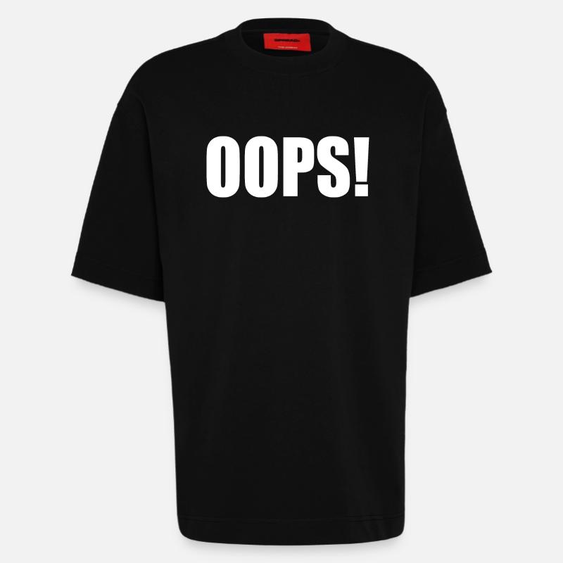 Oops - Heavyweight T-Shirt - made by SPREAD  - SOLID BLACK
