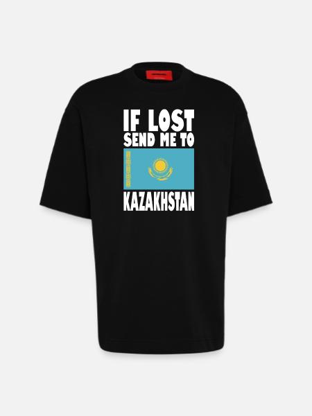 Kazakhstan Flag Saying - Heavyweight T-Shirt - made by SPREAD - SOLID BLACK